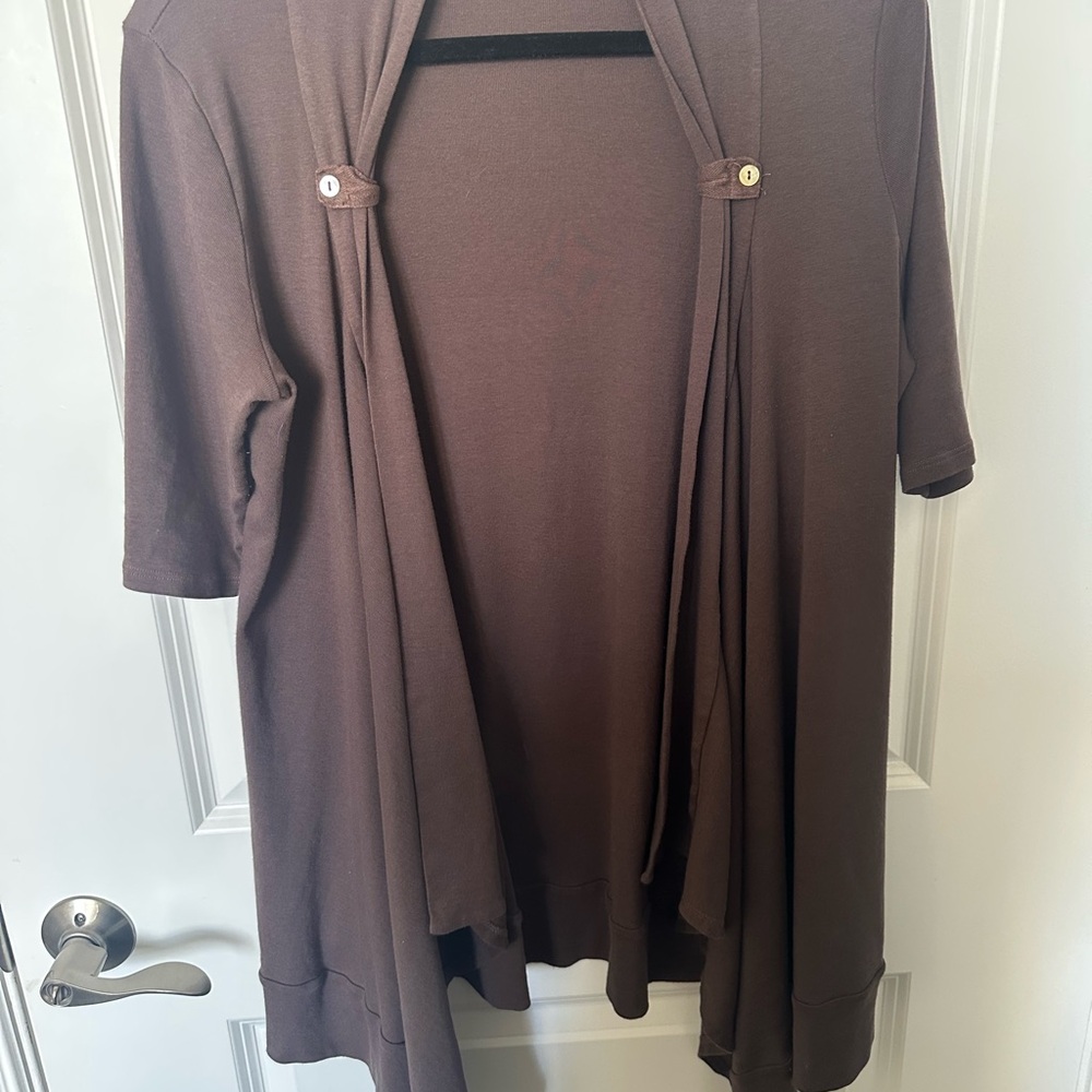 Brown Open Front Cardigan by splendid.